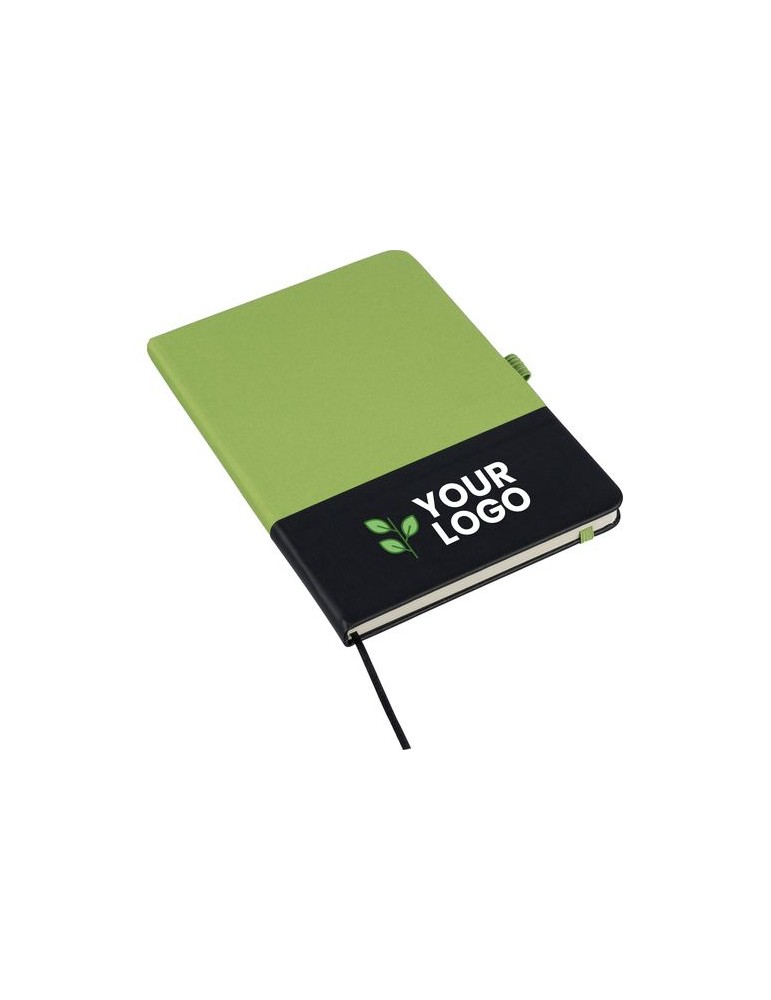 Carnet A5 en polyester rPET Yuna Couleurs : rouge objet promotionnel éco-responsable