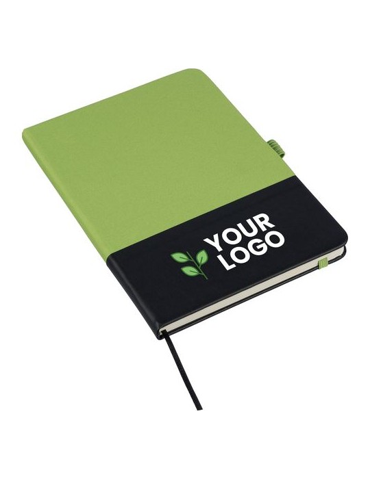 Carnet A5 en polyester rPET Yuna Couleurs : rouge objet promotionnel éco-responsable