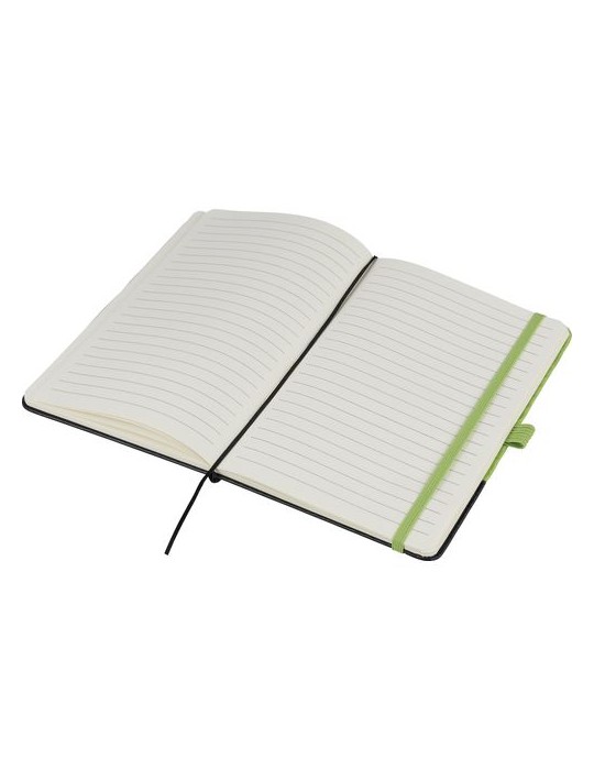 Carnet A5 en polyester rPET Yuna Couleurs : rouge impression logo haute qualité