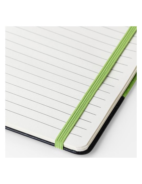 Carnet A5 en polyester rPET Yuna Couleurs : rouge impression logo haute qualité