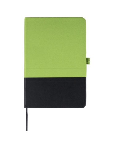 Carnet A5 en polyester rPET Yuna Couleurs : vert citron goodies publicitaire événementiel