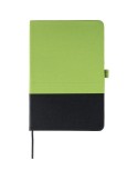 Carnet A5 en polyester rPET Yuna Couleurs : vert citron goodies publicitaire événementiel