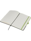 Carnet A5 en polyester rPET Yuna Couleurs : vert citron objet publicitaire robuste
