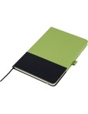 Carnet A5 en polyester rPET Yuna Couleurs : vert citron personnalisation sur mesure