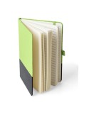 Carnet A5 en polyester rPET Yuna Couleurs : vert citron goodies publicitaire événementiel