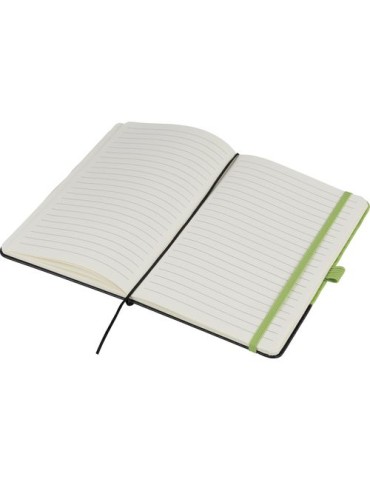 Carnet A5 en polyester rPET Yuna Couleurs : bleu cobalt marquage couleur éclatante