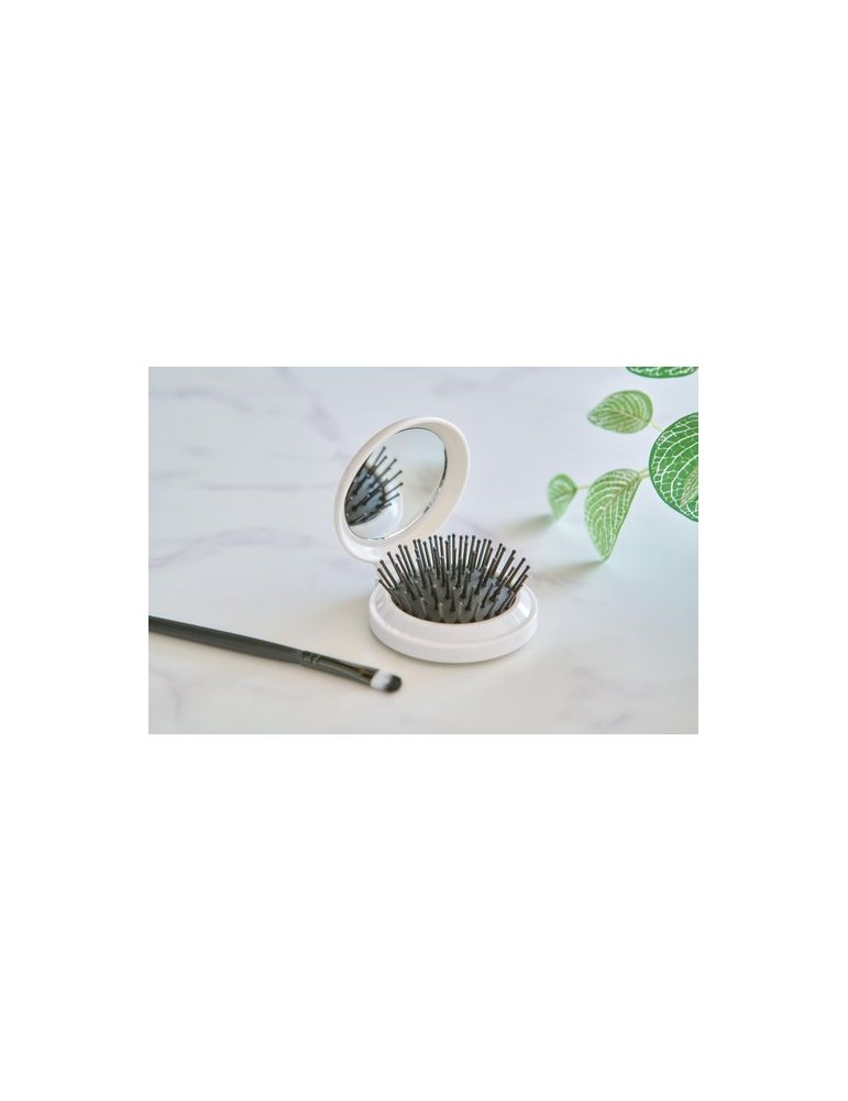 Brosse pliable en ABS Eloi Matières : ABS recyclé Couleurs : blanc objet promotionnel éco-responsable