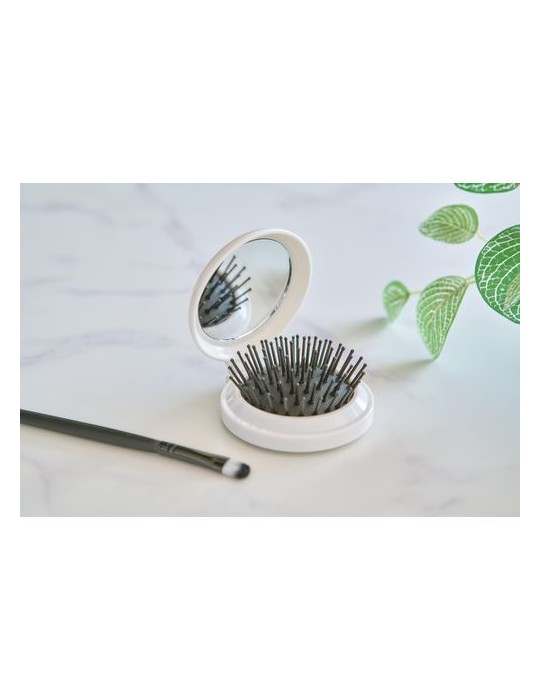 Brosse pliable en ABS Eloi Matières : ABS recyclé Couleurs : blanc objet promotionnel éco-responsable