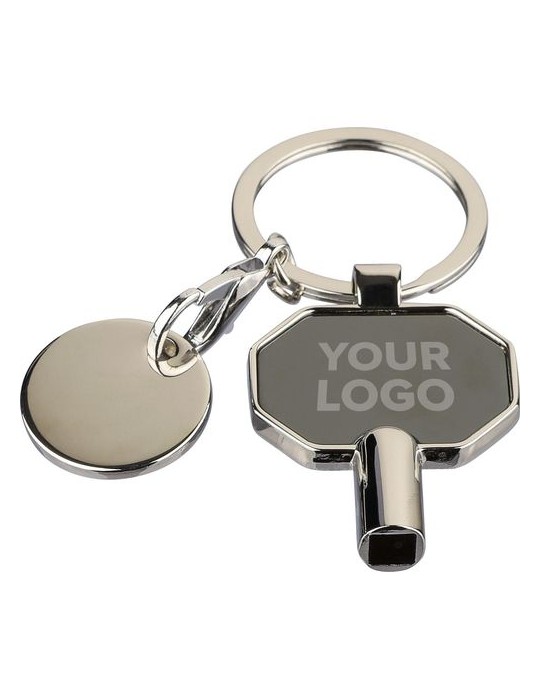 Porte-clés purgeur de radiateur en alliage de zinc recyclé Mara Matières : alliage de zinc Couleurs : noir personnalisable avec 