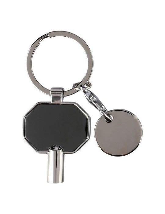 Porte-clés purgeur de radiateur en alliage de zinc recyclé Mara Matières : alliage de zinc Couleurs : noir cadeau entreprise pas