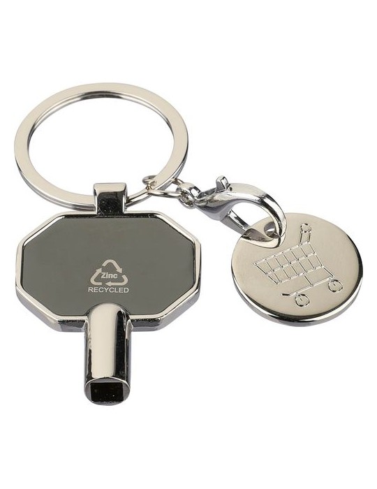 Porte-clés purgeur de radiateur en alliage de zinc recyclé Mara Matières : alliage de zinc Couleurs : noir impression haute défi