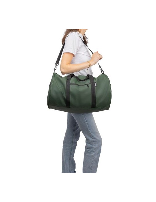 Sac de sport en rPET Aisha Matières : PET recyclé Couleurs : noir marquage couleur éclatante