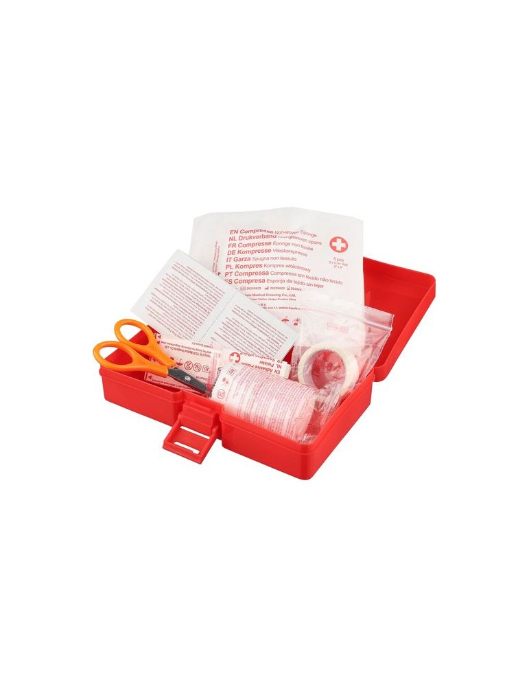 Trousse de premiers secours PP Amina Matières : polyester Couleurs : rouge personnalisable avec votre logo