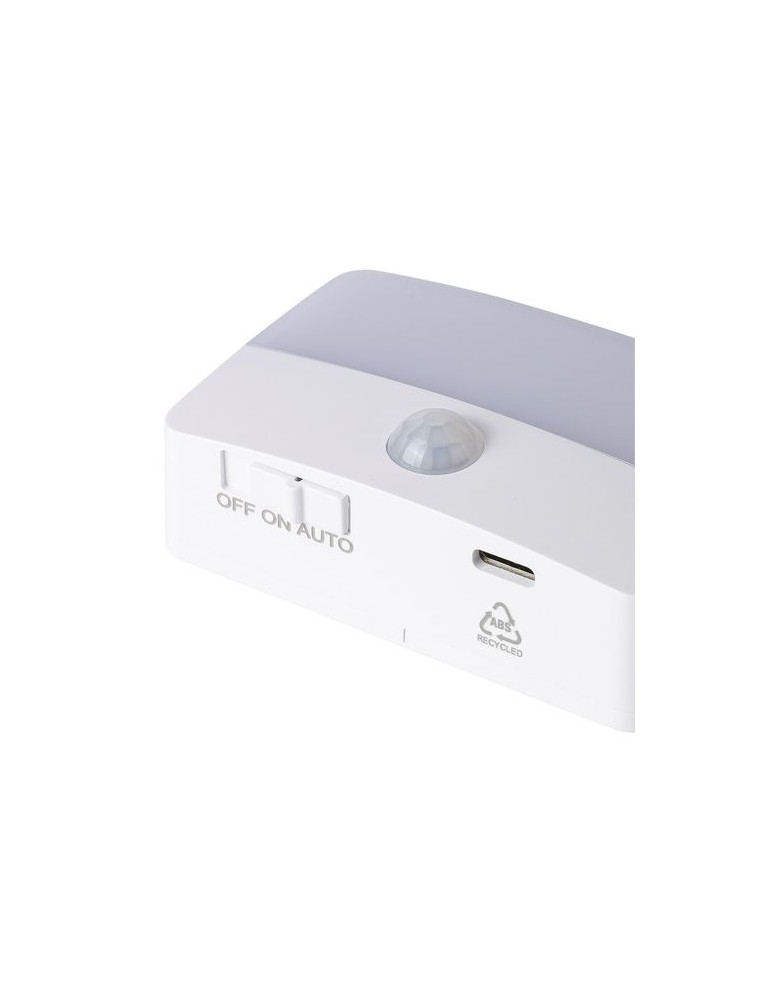 Lampe rechargeable avec détecteur en ABS recyclé Ari Matières : cuivre Couleurs : blanc goodies publicitaire événementiel