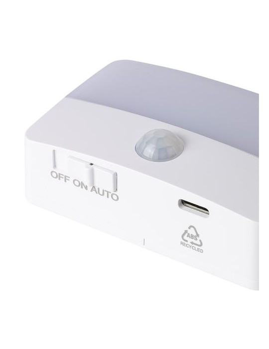 Lampe rechargeable avec détecteur en ABS recyclé Ari Matières : cuivre Couleurs : blanc goodies publicitaire événementiel