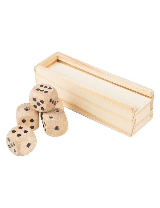Jeu de dés en bois de hêtre Celine Matières : bois Couleurs : brun personnalisable avec votre logo