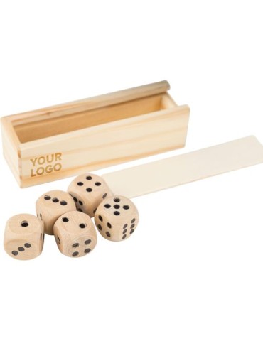 Jeu de dés en bois de hêtre Celine Matières : bois Couleurs : brun cadeau entreprise pas cher