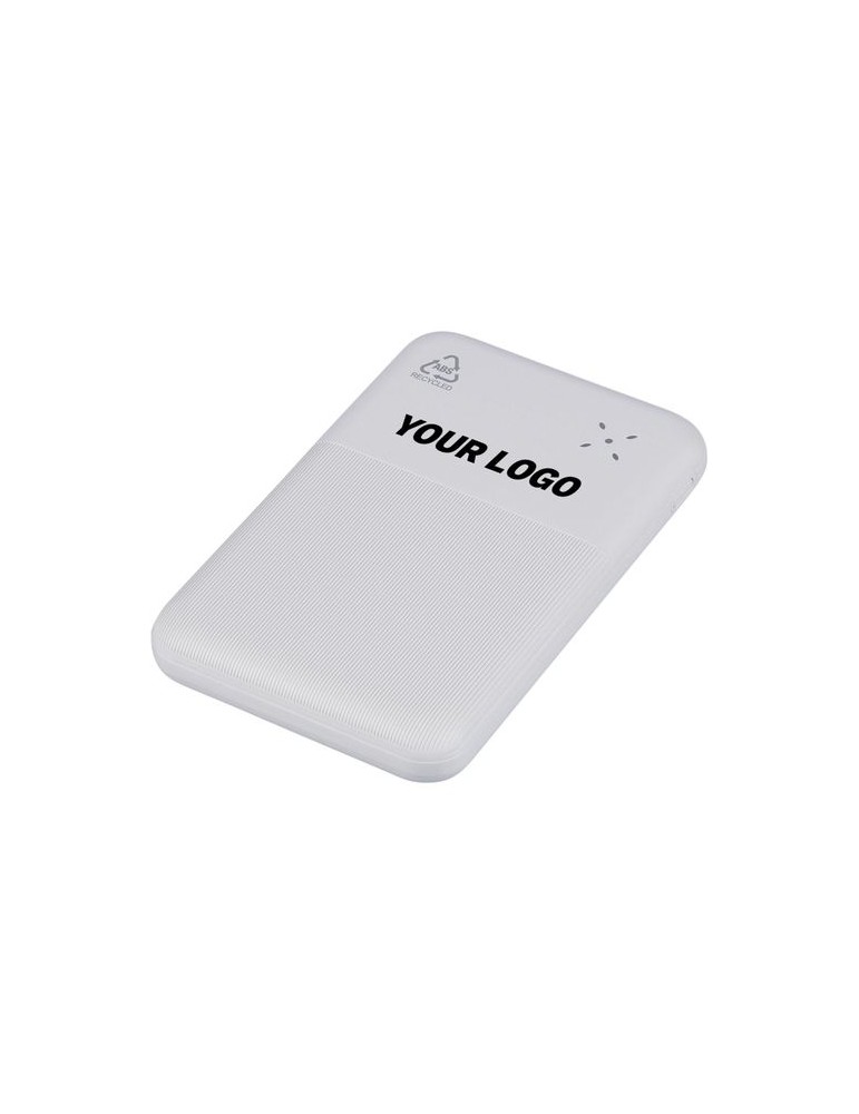 Power bank en ABS recyclé Tavi Matières : ABS recyclé Couleurs : noir objet promotionnel éco-responsable