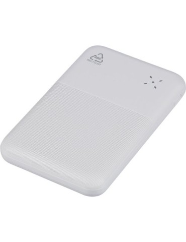 Power bank en ABS recyclé Tavi Matières : ABS recyclé Couleurs : blanc cadeau entreprise pas cher