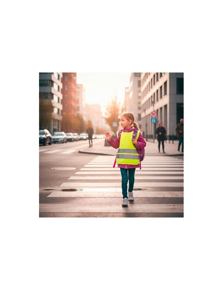 Gilet réfléchissant pour enfants | Nestana Matières : polyester Couleurs : jaune personnalisation rapide en France