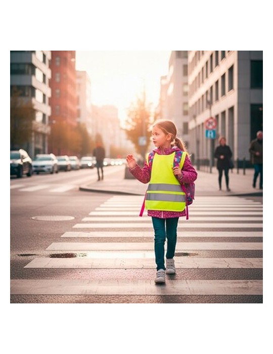 Gilet réfléchissant pour enfants | Nestana Matières : polyester Couleurs : jaune personnalisation rapide en France