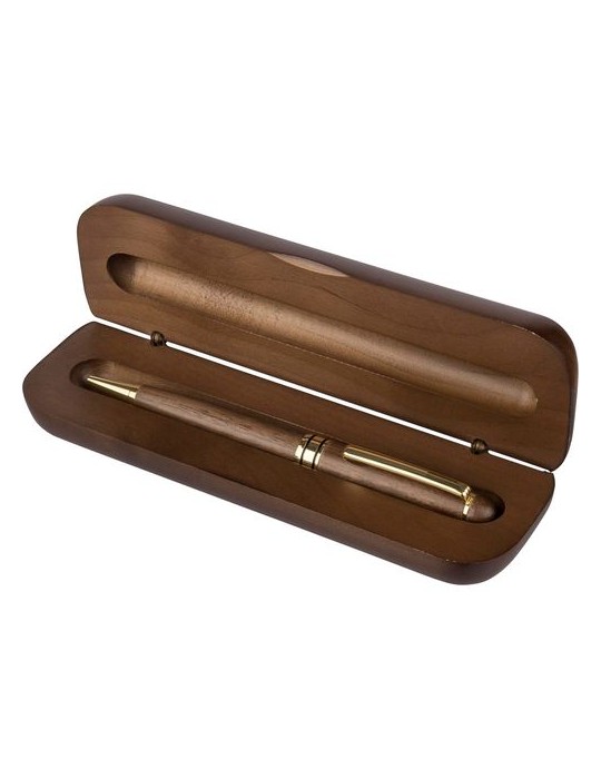 Stylo bille twist en bois de noyer Noa Matières : bois Couleurs : brun