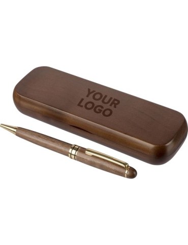 Stylo bille twist en bois de noyer Noa Matières : bois Couleurs : brun goodies publicitaire événementiel