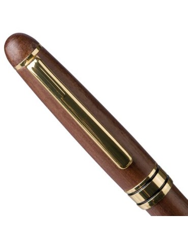 Stylo bille twist en bois de noyer Noa Matières : bois Couleurs : brun impression haute définition