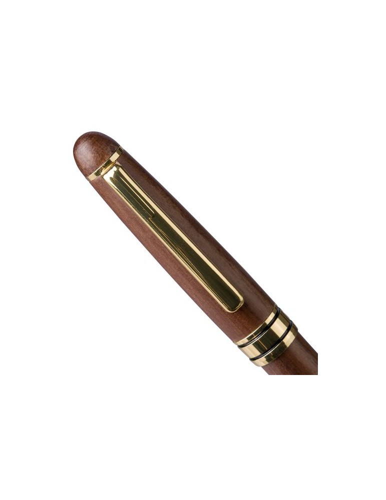 Stylo bille twist en bois de noyer Noa Matières : bois Couleurs : brun impression haute définition