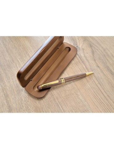 Stylo bille twist en bois de noyer Noa Matières : bois Couleurs : brun marquage laser ultra précis