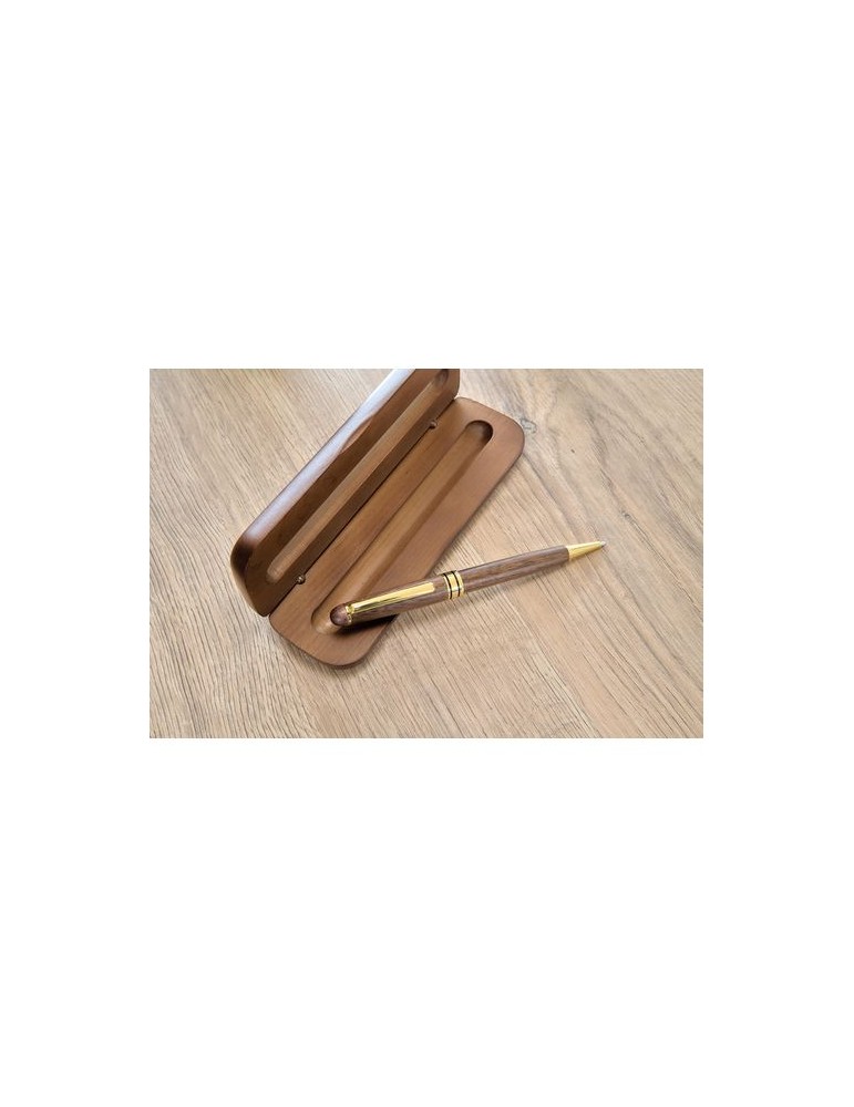 Stylo bille twist en bois de noyer Noa Matières : bois Couleurs : brun marquage laser ultra précis