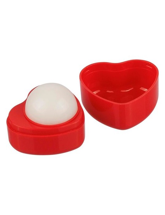 Pot de baume à lèvres en PP en forme de cœur Ilja Matières : polypropylène (PP) Couleurs : rouge personnalisable avec votre logo