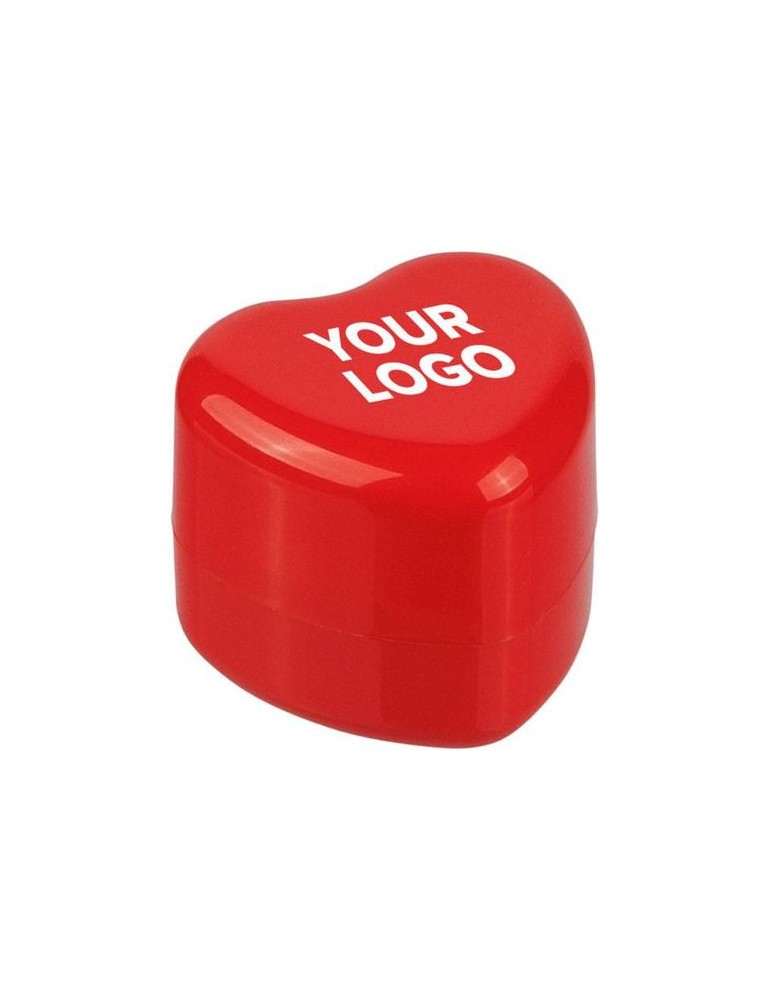 Pot de baume à lèvres en PP en forme de cœur Ilja Matières : polypropylène (PP) Couleurs : rouge cadeau entreprise pas cher