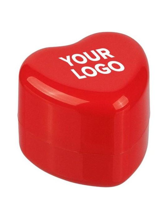 Pot de baume à lèvres en PP en forme de cœur Ilja Matières : polypropylène (PP) Couleurs : rouge cadeau entreprise pas cher