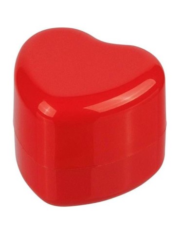 Pot de baume à lèvres en PP en forme de cœur Ilja Matières : polypropylène (PP) Couleurs : rouge impression haute définition