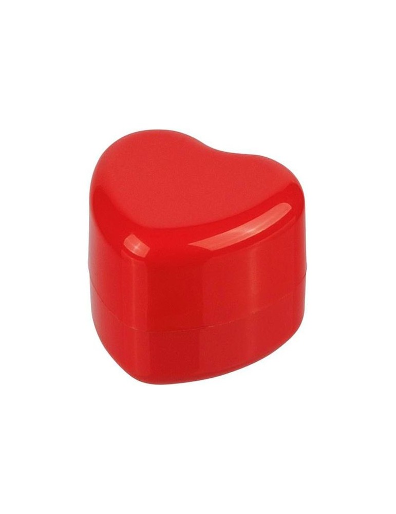 Pot de baume à lèvres en PP en forme de cœur Ilja Matières : polypropylène (PP) Couleurs : rouge impression haute définition