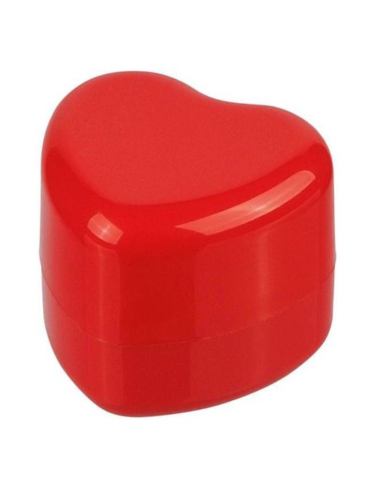 Pot de baume à lèvres en PP en forme de cœur Ilja Matières : polypropylène (PP) Couleurs : rouge impression haute définition