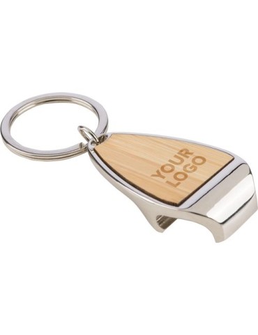 Porte-clés en alliage de zinc Aria Matières : bambou Couleurs : brun 2