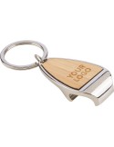 Porte-clés en alliage de zinc Aria Matières : bambou Couleurs : brun personnalisable avec votre logo
