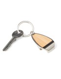 Porte-clés en alliage de zinc Aria Matières : bambou Couleurs : brun marquage laser ultra précis