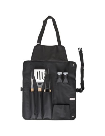 Tablier barbecue en polyester 600D Hugo Matières : bois Couleurs : noir