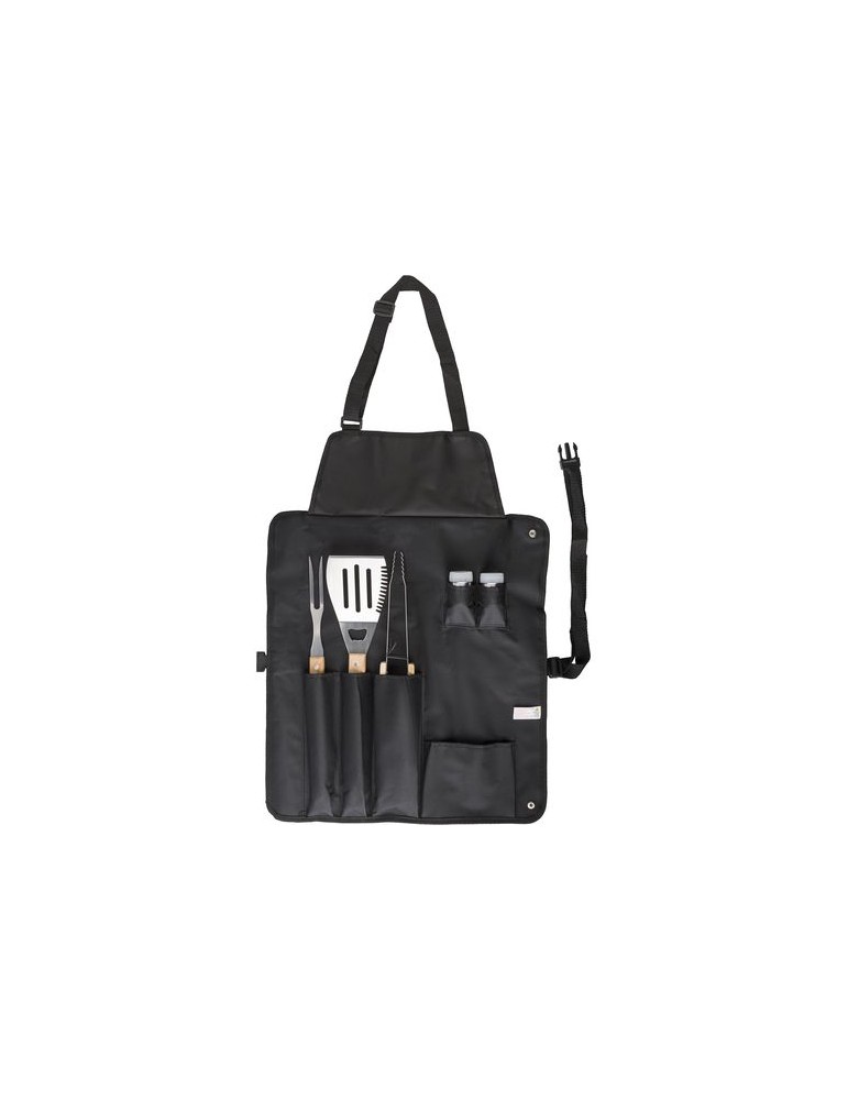 Tablier barbecue en polyester 600D Hugo Matières : bois Couleurs : noir