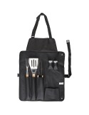 Tablier barbecue en polyester 600D Hugo Matières : bois Couleurs : noir