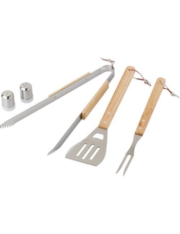 Tablier barbecue en polyester 600D Hugo Matières : bois Couleurs : noir cadeau entreprise pas cher