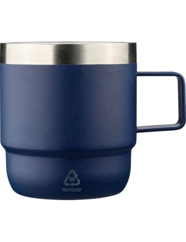 Mug double paroi de 180 ml en acier inoxydable recyclé Lilia Matières : céramique Couleurs : bleu