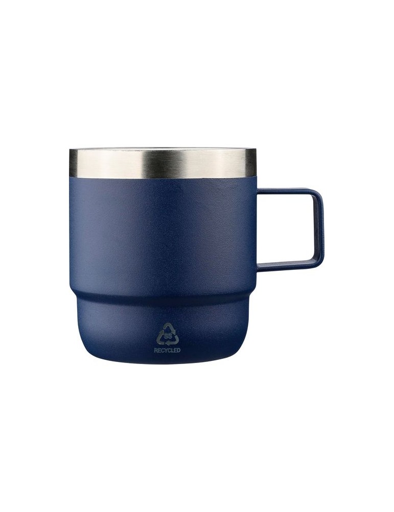 Mug double paroi de 180 ml en acier inoxydable recyclé Lilia Matières : céramique Couleurs : bleu