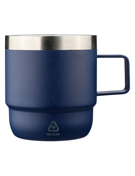 Mug double paroi de 180 ml en acier inoxydable recyclé Lilia Matières : céramique Couleurs : bleu