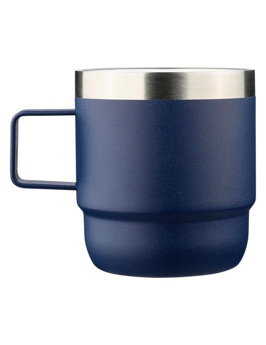 Mug double paroi de 180 ml en acier inoxydable recyclé Lilia Matières : céramique Couleurs : bleu cadeau client original