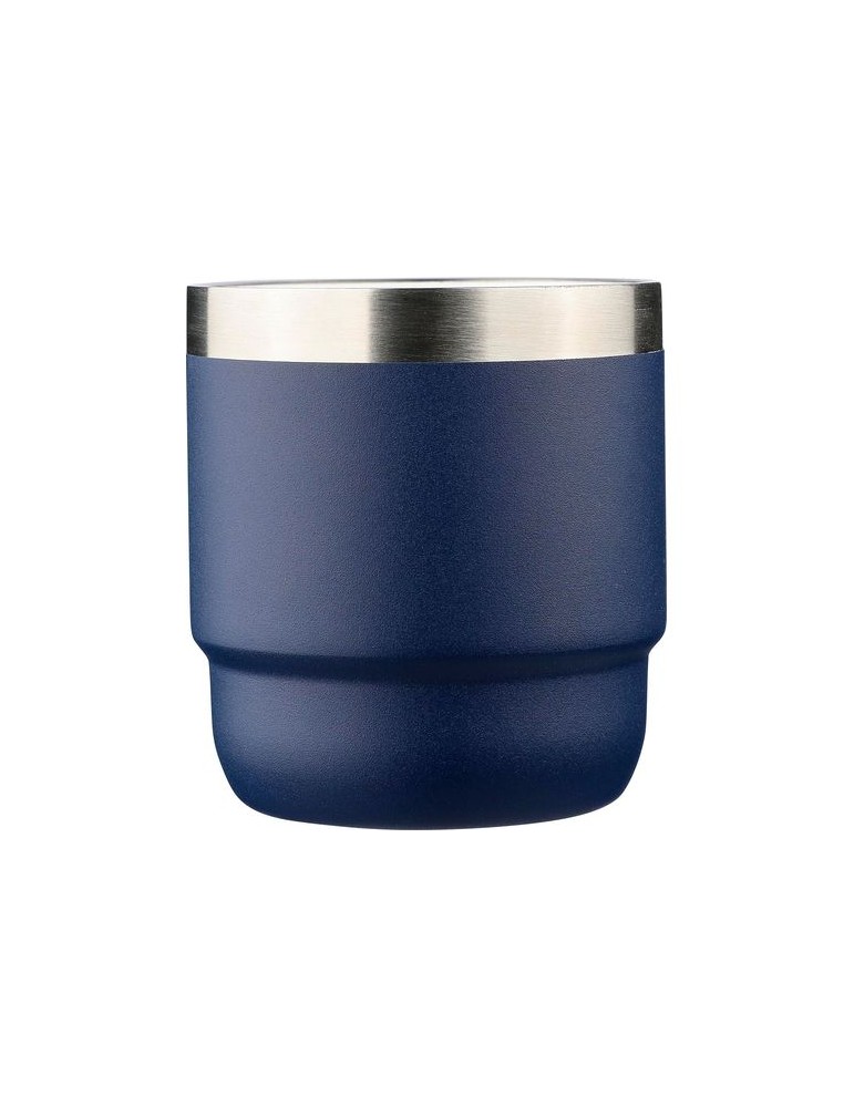 Mug double paroi de 180 ml en acier inoxydable recyclé Lilia Matières : céramique Couleurs : bleu goodies personnalisé en stock