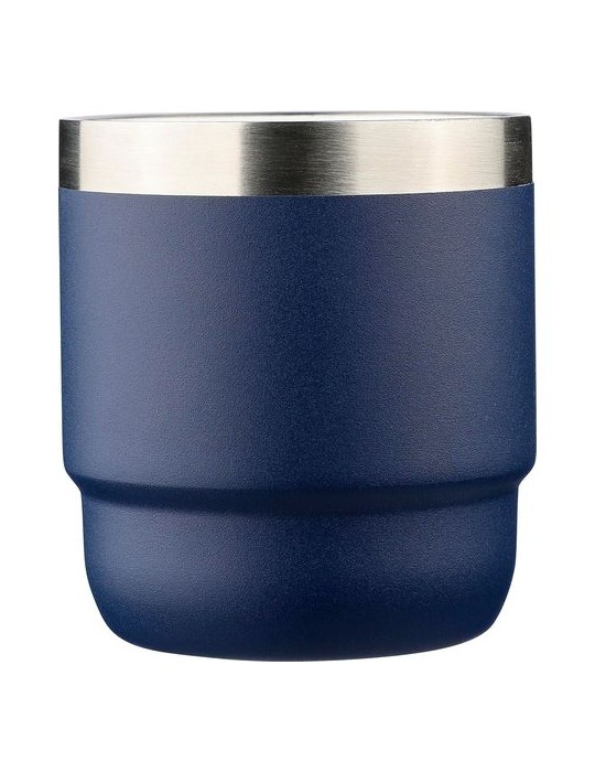 Mug double paroi de 180 ml en acier inoxydable recyclé Lilia Matières : céramique Couleurs : bleu goodies personnalisé en stock
